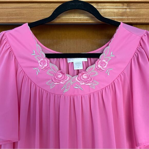 Vintage Shadowline Pink Nightshirt & Gown Set Size Medium - Picture 2 of 9